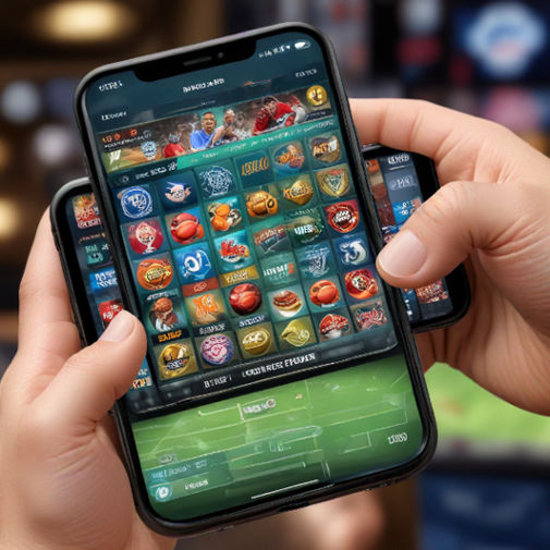 Person holding a smartphone displaying a sports-themed slot game, with bonus notifications popping up.