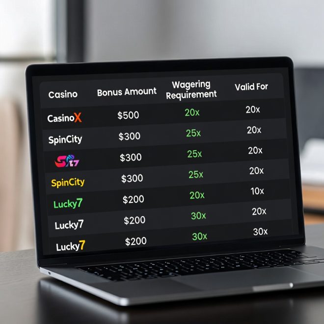 casino bonuses comparison chart