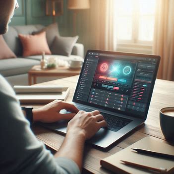 person setting up an online betting account on a laptop